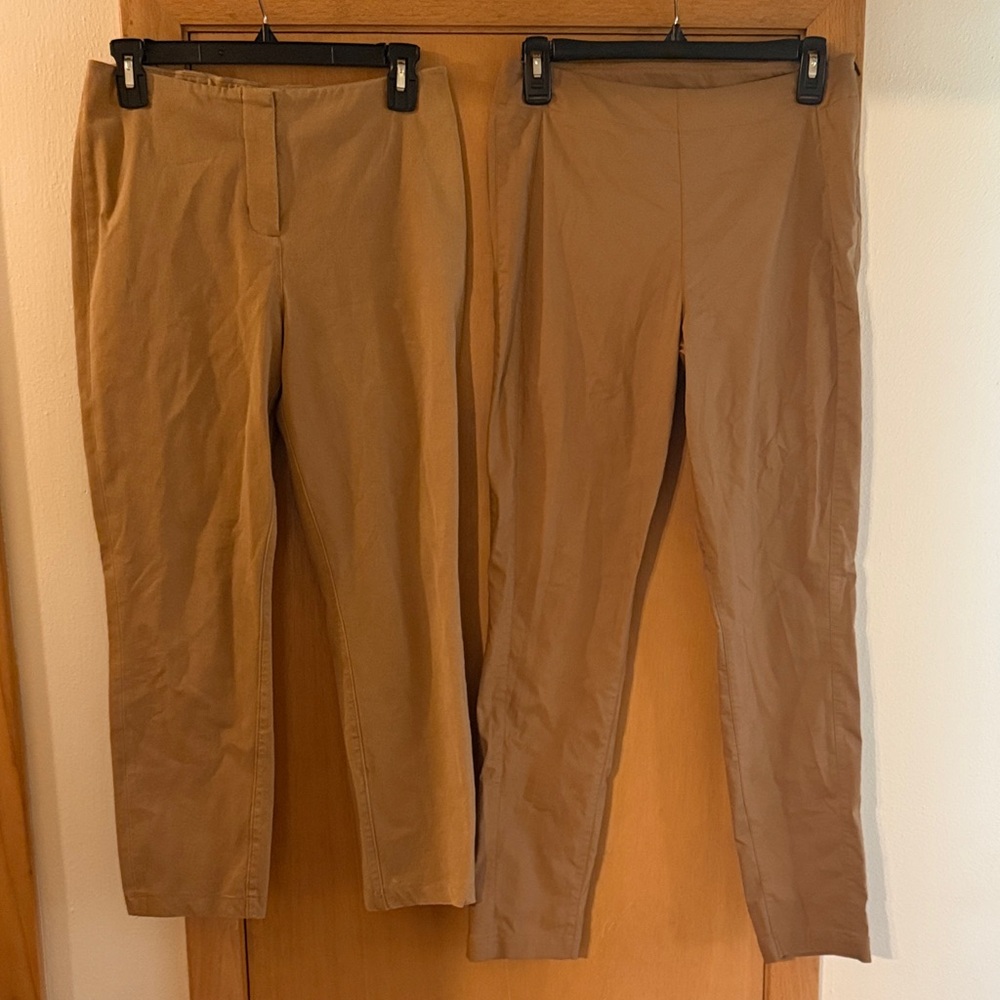 Kit & Ace Women’s Set of 2 Slim Leg Stretch Chino Pants Tan Size 6